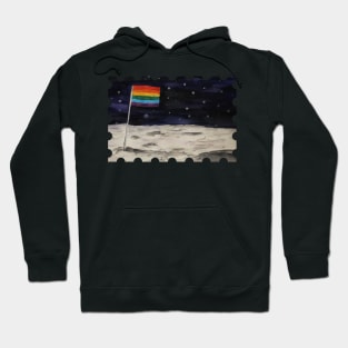 moon queer postage stamp Hoodie